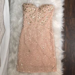 Blush Shimmer Mini Dress size XS